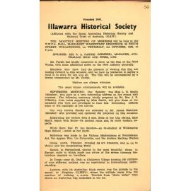 Illawarra Historical Society Bulletin September 1953