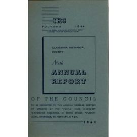 9th Annual Report of the Illawarra Historical Society 1953