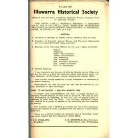 Illawarra Historical Society Bulletin January 1954
