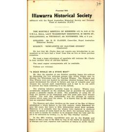 Illawarra Historical Society Bulletin October 1954