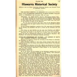 Illawarra Historical Society Bulletin November 1954