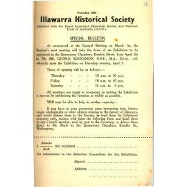 Illawarra Historical Society Bulletin March - April 1956 Special Exhibition Edition