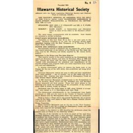 Illawarra Historical Society Bulletin August 1956
