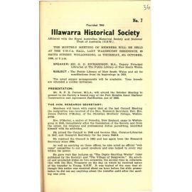 Illawarra Historical Society Bulletin September 1956
