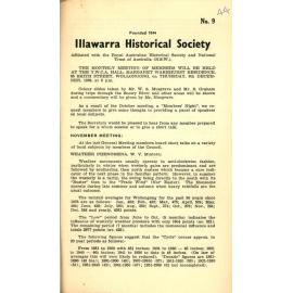 Illawarra Historical Society Bulletin November 1956