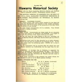 Illawarra Historical Society Bulletin February 1957