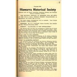 Illawarra Historical Society Bulletin May 1957
