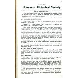 Illawarra Historical Society Bulletin June 1957