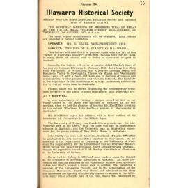Illawarra Historical Society Bulletin July 1957