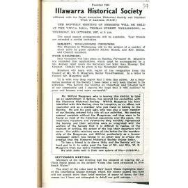 Illawarra Historical Society Bulletin September 1957