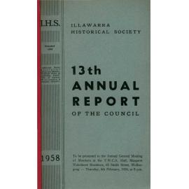 13th Annual Report of the Illawarra Historical Society 1957