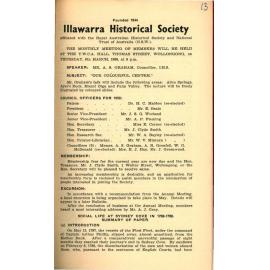 Illawarra Historical Society Bulletin February 1958