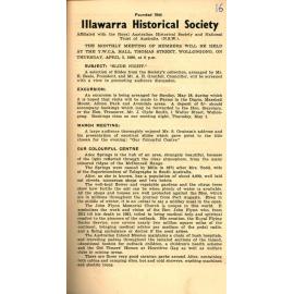 Illawarra Historical Society Bulletin March 1958