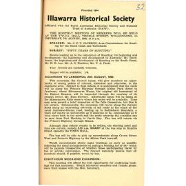 Illawarra Historical Society Bulletin July 1958