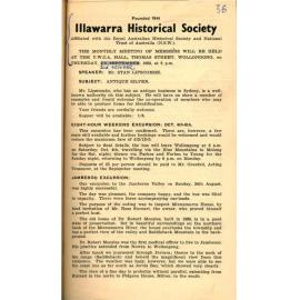 Illawarra Historical Society Bulletin August 1958