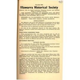 Illawarra Historical Society Bulletin September 1958