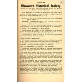 Illawarra Historical Society Bulletin October 1958