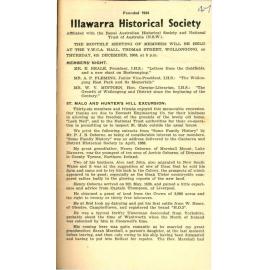 Illawarra Historical Society Bulletin November 1958