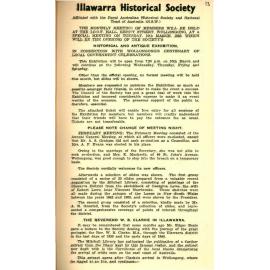 Illawarra Historical Society Bulletin February 1959