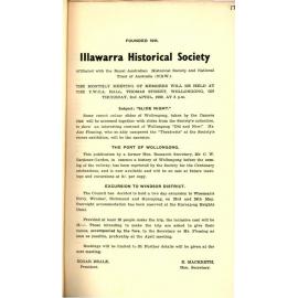 Illawarra Historical Society Bulletin March 1959