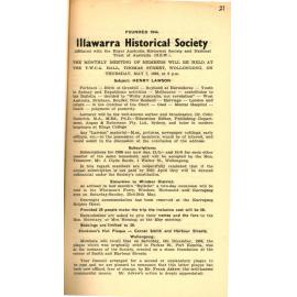 Illawarra Historical Society Bulletin April 1959