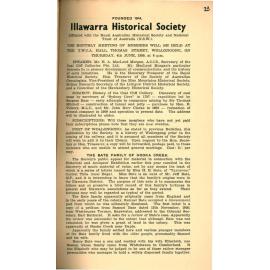Illawarra Historical Society Bulletin May 1959