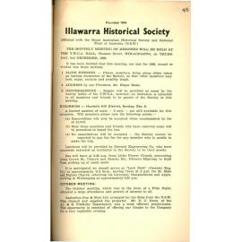 Illawarra Historical Society Bulletin November 1959