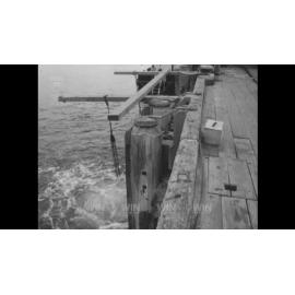 Diver inspecting wharf in Port Kembla harbour