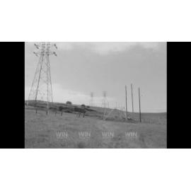 Power line towers under construction