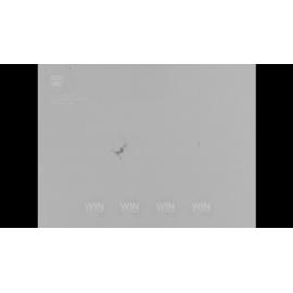 An autogyro flies low