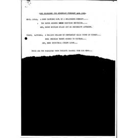 WIN News Anchor Script 14 February 1968