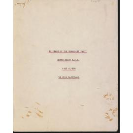 50 Years of the Communist Party South Coast N.S.W. 1920-1970