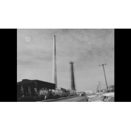 Demolition of the large chimney that was replaced by 'The Stack'
