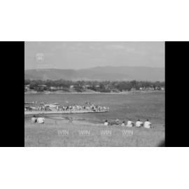 Waterskiing on a windy Lake Illawarra