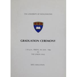 University of Wollongong Graduation Booklet - Arts and Education 9 May 1986