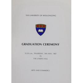University of Wollongong Graduation Booklet - Arts and Commerce 14 May 1987