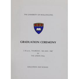 University of Wollongong Graduation Booklet - Education and Science 14 May 1987