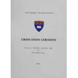 University of Wollongong Graduation Booklets - Arts 10 May 1988