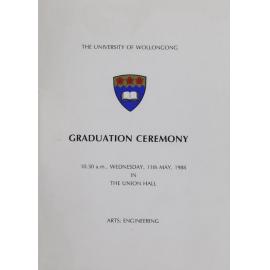 University of Wollongong Graduation Booklet - Arts and Engineering 11 May 1988