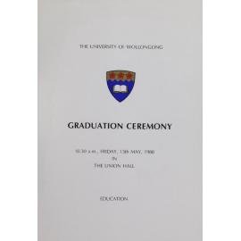 University of Wollongong Graduation Booklet - Education 13 May 1988
