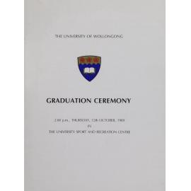 University of Wollongong Graduation Booklet - 12 October 1989