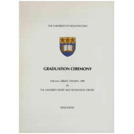 University of Wollongong Graduation Booklet - Education 11 May 1990