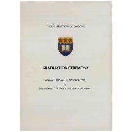 University of Wollongong Graduation Booklet - 12 October 1990