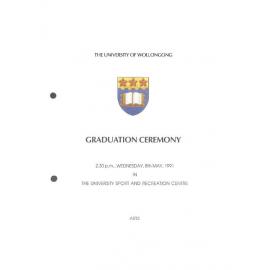 University of Wollongong Graduation Booklet - Arts 8 May 1991