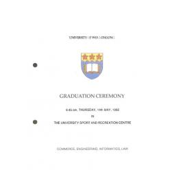 University of Wollongong Graduation Booklet - Commerce, Engineering, Informatics and Law 14 May 1992