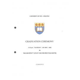 University of Wollongong Graduation Booklet - Commerce 14 May 1992