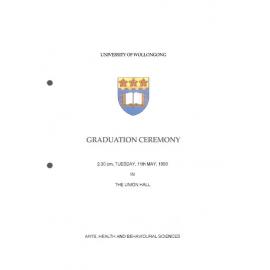 University of Wollongong Graduation Booklet - Arts and Health and Behavioural Sciences 11 May 1993