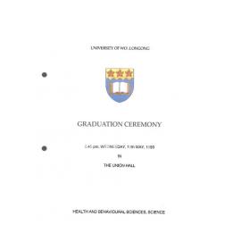 University of Wollongong Graduation Booklet - Health and Behavioural Sciences and Science 12 May 1993