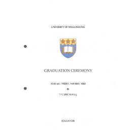 University of Wollongong Graduation Booklet - Education 14 May 1993