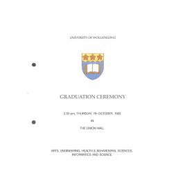 University of Wollongong Graduation Booklet - Arts, Engineering, Health and Behavioural Sciences, Informatics and Science 7 October 1993